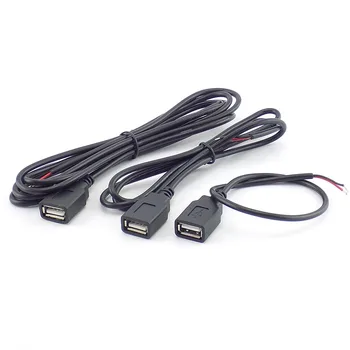0,3/1/2 м USB 2.0 Type A женский 2-контактный удлинительный кабель питания DIY DC 5V Адаптер питания, разъем для зарядки Провода L19