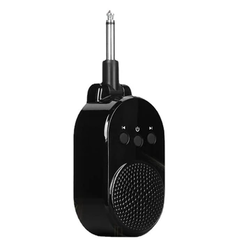 1 ШТ мини портативный гитарный штекерный усилитель Черный пластик с аудиоинтерфейсом Aux 3,5 мм для электрогитары