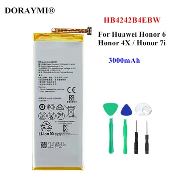 100% Оригинальный Аккумулятор HB4242B4EBW 3000 мАч Для Huawei Honor 6 Honor 4X Honor 7i Shot X H60-L01 L02 L11 L04 + Инструменты