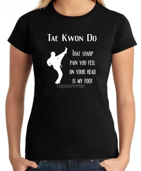 2019 Новое поступление, женская футболка, женская футболка Donna Taekwondo Sharp Pain, темные футболки из 100% хлопка, толстовка