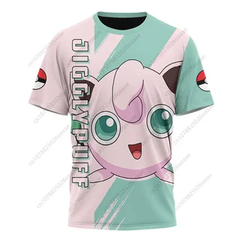 2024 Новые мужские и женские 3D-футболки Pokemon Jigglypuff Totodile для спорта и отдыха, детские футболки с короткими рукавами.