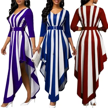 2024 Новый Бангладеш Абая Турция Платье В Полоску 5XL Кафтан Марокканская Мусульманская мода Рамадан Дубай Абая Исламская Одежда