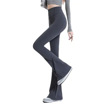 2024 Расклешенные леггинсы Женские брюки для йоги с контролем живота, Высокая талия, широкие брюки
