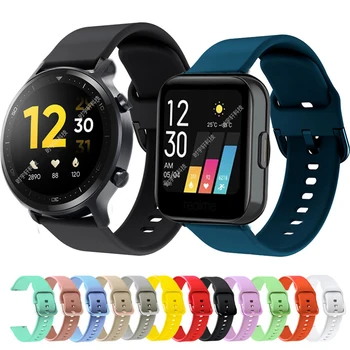 20мм 22мм Силиконовый Ремешок Для часов Realme Watch S /2 Pro Спортивный Браслет Для Realme Watch 3 / Mibro Цветной ремешок Ремешок