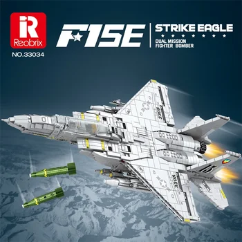 2216 шт. Военный истребитель F-15 Strike Eagle, Строительные блоки, модель бомбардировщика Cruise Air Force, кирпичи, Новогодние подарки, Детские игрушки