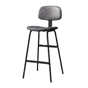 23 Скандинавских современных легких роскошных барных стула с простой спинкой, высокий табурет для стойки регистрации, домашний высокий стул со спинкой