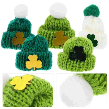 25шт мини-вязаных шапок Saint Patrick Мини-вязаные шапки Saint Patrick Mini Caps для поделок