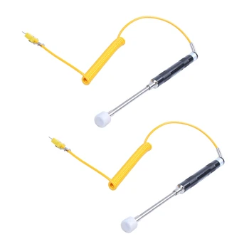 2X Желтый кабельный датчик температуры термопары типа K
