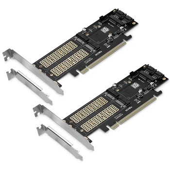 2X Карта-адаптер SSD NGFF и MSATA 3 В 1, M.2 NVME Для PCIE/ M.2 SATA SSD Для SATA III/ адаптер MSATA Для SATA за 2280/2260
