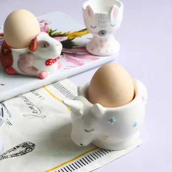 2ШТ Пасхальный Кролик детский завтрак чашка для яиц в форме милого животного лоток для яиц керамические кухонные гаджеты яйца-сюрприз В качестве пасхального подарка ребенку