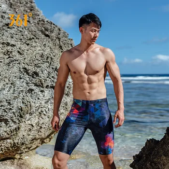 361 ° Мужские солнцезащитные водонепроницаемые пляжные плавки для соревнований по серфингу, Быстросохнущие гоночные шорты для плавания, спортивные плавки