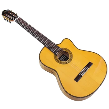 39-дюймовая Классическая гитара Фламенко, 6-струнная гитара Classl, Глянцевая, с костяным орехом и бриджем, Хорошая ручная работа.