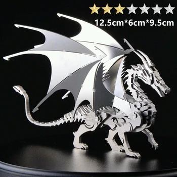 3D DIY высококачественная сталь Warcraft Металлический монтажный комплект из нержавеющей стали Модель Charizard Decoration Gift