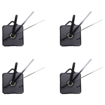 4 упаковки запасных частей для настенных часов С маятниковым механизмом, кварцевый часовой механизм со стрелками и комплектом фурнитуры (черный)