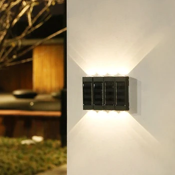 4 шт. наружных светодиодных фонарей, водонепроницаемая Солнечная лампа для украшения сада, балкона, двора, уличного настенного светильника, декора для садоводства