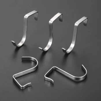 5 ШТ. Плоские S-образные крючки Металлические Серебряные S-образные подвесные крючки для кухни, ванной комнаты, спальни и офиса, домашнего хранения 45 *20 мм