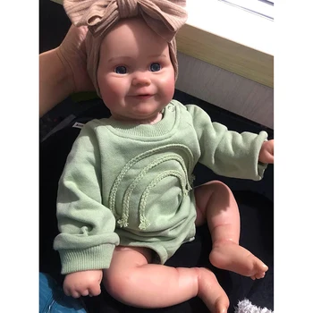 50-сантиметровая новорожденная малышка Мэдди, реалистичная, мягкая на ощупь, с нарисованными вручную волосами, художественная кукла ручной работы