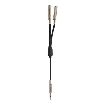 6,35 мм 1/4-дюймовый стереоразъем Разветвитель кабеля-адаптера к двойным гнездам 6,35 мм