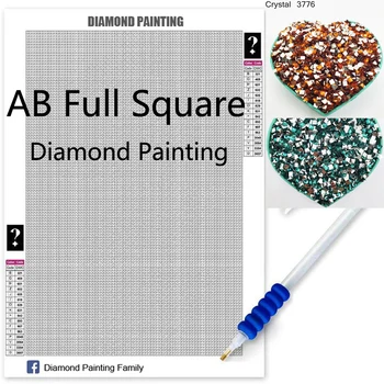 AB Full Square Mystery 5D Алмазная живопись, Вышивка крестом, Алмазная вышивка, Мозаика, Стразы, Рукоделие, Домашний декор, Акрил