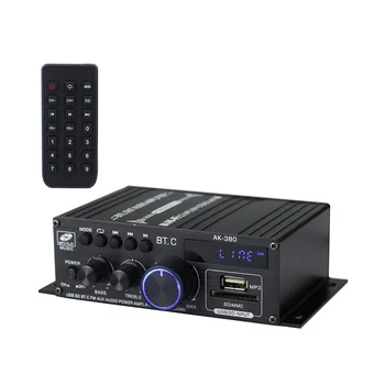 Ak380 800 Вт 12 В Усилитель мощности Bluetooth Стерео Домашний Автомобильный Басовый Аудиоусилитель Музыкальный плеер Автомобильный Динамик класса D FM USB/SD