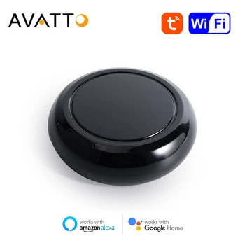 AVATTO Tuya Smart WiFi 3 в 1 ИК Универсальный Пульт Дистанционного Управления с Датчиком Температуры и Влажности, Голосовое Управление для Alexa Google home