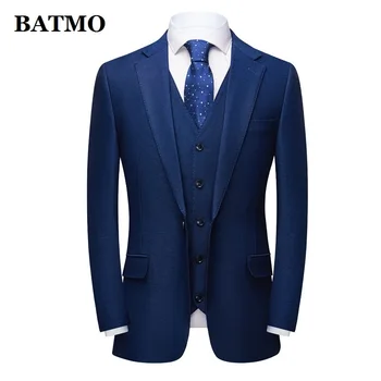 BATMO 2023 новое поступление, высококачественные повседневные синие костюмы для мужчин, мужское свадебное платье, большие размеры M-4XL 3662