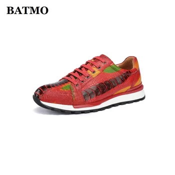 BATMO/ новое поступление 2022 года; Модная повседневная обувь из кожи страуса; мужская обувь из натуральной кожи P-1;