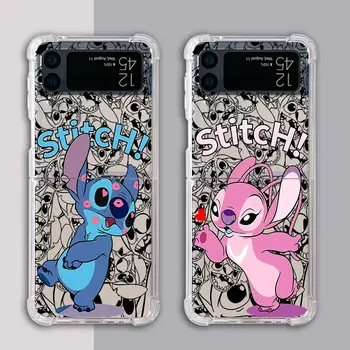 Disney Stitch Забавный Чехол Для Телефона Samsung Galaxy Z Flip5 Z Flip 3 5G zflip ZFlip3 Z Flip 4 Прозрачный Мягкий Воздушный Чехол