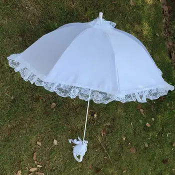 E5BB Свадебный Зонтик для новобрачных, Полый Кружевной Белый Романтический Декоративный Реквизит для фотосессии