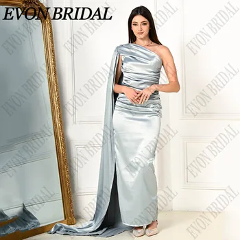 EVON BRIDAL Dubai Платье для выпускного вечера На Одно плечо Русалка Простое Атласное Вечернее Платье Для Официальных мероприятий Длиной до щиколоток Robes De Soirée