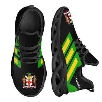 INSTANTARTS/ женские сетчатые кроссовки с дизайном флага Ямайки, женские кроссовки с нескользящей подушкой, ямайские теннисные кроссовки Zapatillas Mujer