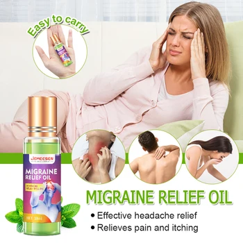 Jemeesen Migraine Relief Эфирные масла для снятия головной боли при простуде и Мигрени при Синусовой боли, Головной Боли напряжения и Облегчении Мигрени
