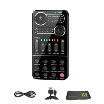 K9 Voice Changer Bluetooth-совместимая карта смены звука в реальном времени для телефона, ПК, планшета, динамиков, голосовые карты в реальном времени