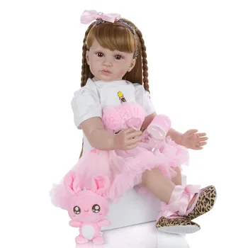 KEIUMI Новая 24-дюймовая кукла Baby Reborn Girl С мягкой силиконовой тканью, Реалистичный размер для малышей, Bebe Bonecas Meninas