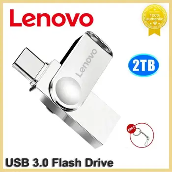 Lenovo USB 3.0 Type C-USB Флэш-накопитель 128 ГБ Флеш-накопитель 2 В 1 2 ТБ USB Memory Stick Флэш-диск Type-C Pendrive Бесплатная Доставка