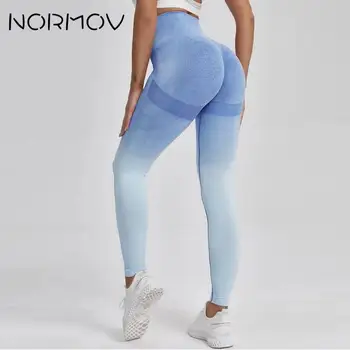 NORMOV, Градиентные штаны для йоги, бесшовные брюки, спортивные женские брюки для фитнеса с эффектом пуш-ап, Высокая талия, дышащие эластичные леггинсы для спортзала