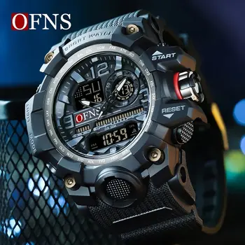 OFNS, лучший бренд, военные часы в стиле G, мужские многофункциональные светодиодные цифровые спортивные часы, мужские водонепроницаемые электронные кварцевые наручные часы