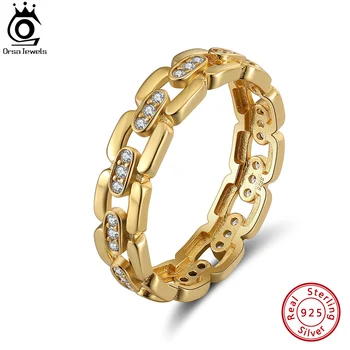 ORSA JEWELS Кольцо с кубинской цепочкой 5,5 мм, мужское кольцо из стерлингового серебра 925 пробы, Модное свадебное заявление, кольцо с обещанием, ювелирные изделия NMR11