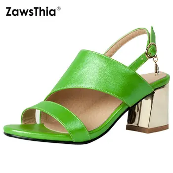 QPLYXCO золотисто-зеленые сандалии-гладиаторы, женские летние модные вечерние туфли на высоком каблуке, босоножки с ремешком, большие размеры 43 44