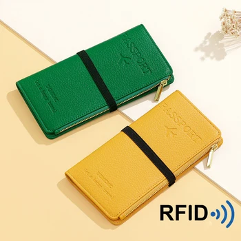 RFID Модные женские обложки для паспорта, многофункциональный ID, держатель кредитной карты, Брендовый женский кошелек из искусственной кожи, аксессуары для путешествий, кошелек
