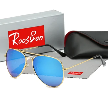 Roleban-gafas de sol polarizadas redondas para hombre y mujer, lentes de sol Polaroid con montura de Metal, gafas de conducción