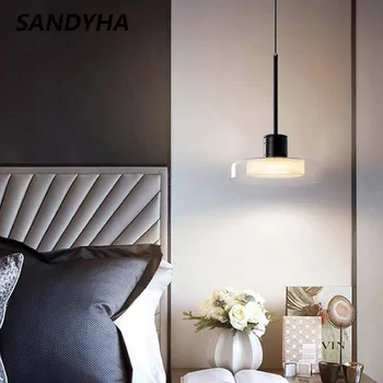 SANDYHA Nordic Современный дизайн, Стеклянная Маленькая Люстра для спальни, гостиной, столовой, Светодиодный светильник Pandant для домашнего декора, Подвесной светильник