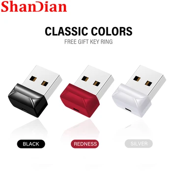 SHANDIAN Mini Red Pendrive 128 ГБ Пластиковые Флэш-Накопители 64 ГБ Водонепроницаемый 2.0 USB 32 ГБ Memory Stick Бизнес Подарок Внешний Накопитель