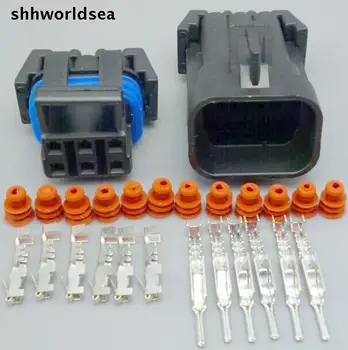 shhworldsea 5/30/100 комплектов 6-контактных автомобильных штекерных разъемов, Автомобильный водонепроницаемый Электрический разъем 12124107 12052848