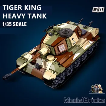 Sluban 930ШТ Тяжелый танк ARMY Tiger King Сухопутных войск WW2 Военный Солдат Наборы строительных блоков Развивающие игрушки для детей