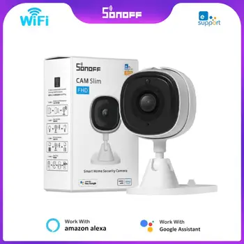SONOFF CAM Slim WiFi Умная Камера Безопасности 1080P HD Сигнализация Движения Двусторонняя Связь Со Звуковой Сценой Через приложение eWeLink Alexa Google Home