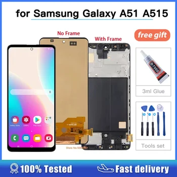 Super Amoled A51 Для Samsung Galaxy A51 A515 ЖК-дисплей С Сенсорным Экраном Дигитайзер В Сборе Запчасти Для Samsung A515 A515FN/DS A515F