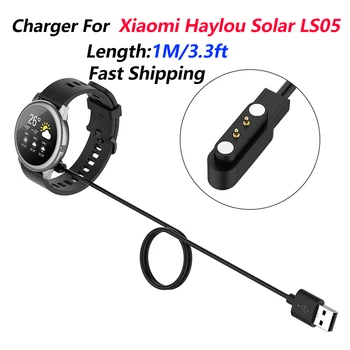 USB-зарядное устройство длиной 1 м /3,3 фута для Xiaomi Haylou Solar LS05 Кабель для быстрой зарядки Док-станция для подставки Адаптер питания Аксессуары для смарт-часов
