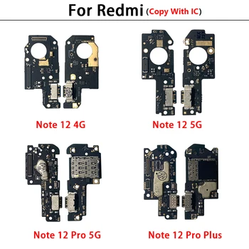 USB Порт Для Зарядки Микрофона Разъем Док-станции Плата Кабель Запчасти Для Ремонта Xiaomi Redmi 12C 10 5G Note 11 Pro Plus 5G 12s 12 4G