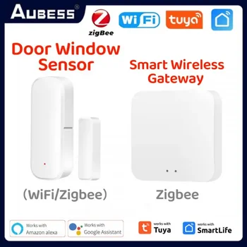 Wi-Fi / ZigBee 3.0 Датчик двери, окна, детектор домашней безопасности, сигнализация для Alexa Google Assistant, приложение Tuya Smart Life